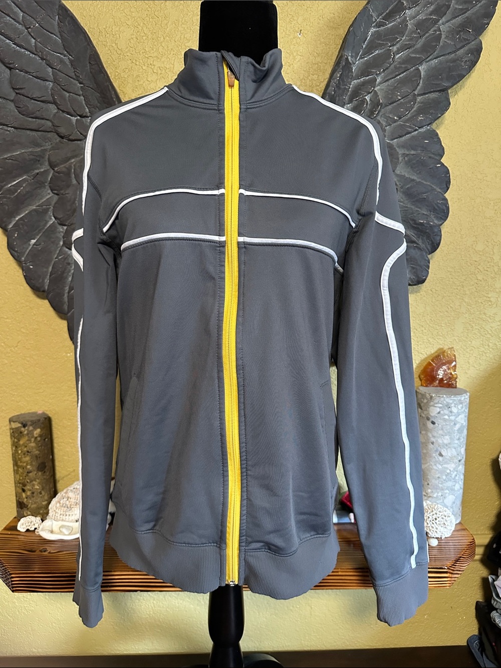 Lululemon Grey Track Jacket with Yellow Zip